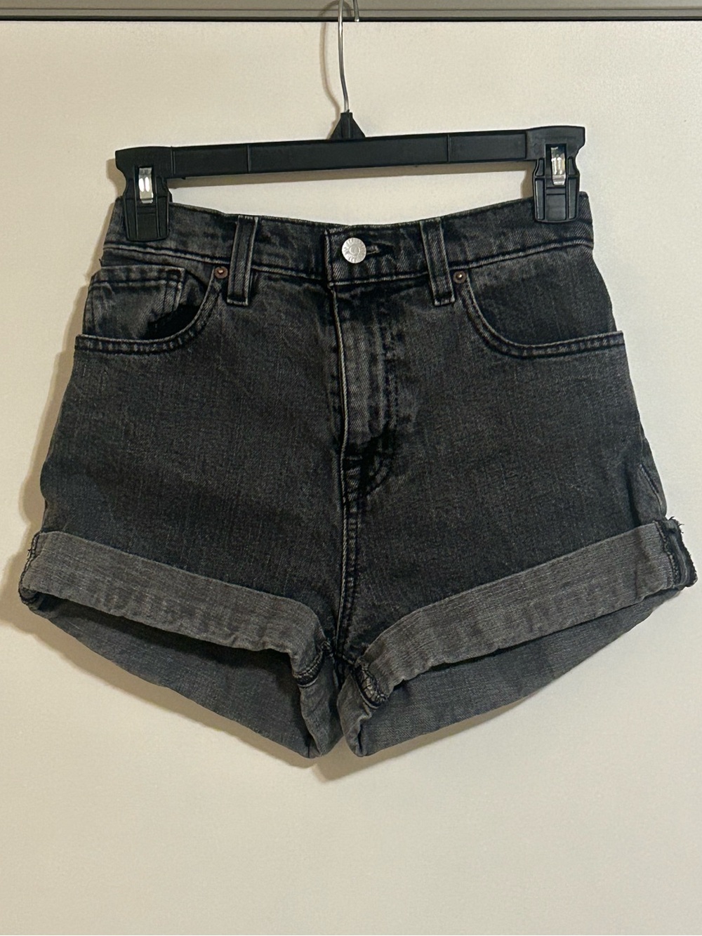BDG Urban Outfitters High-Waist Rolled Cuff Women’s Denim Shorts - Black